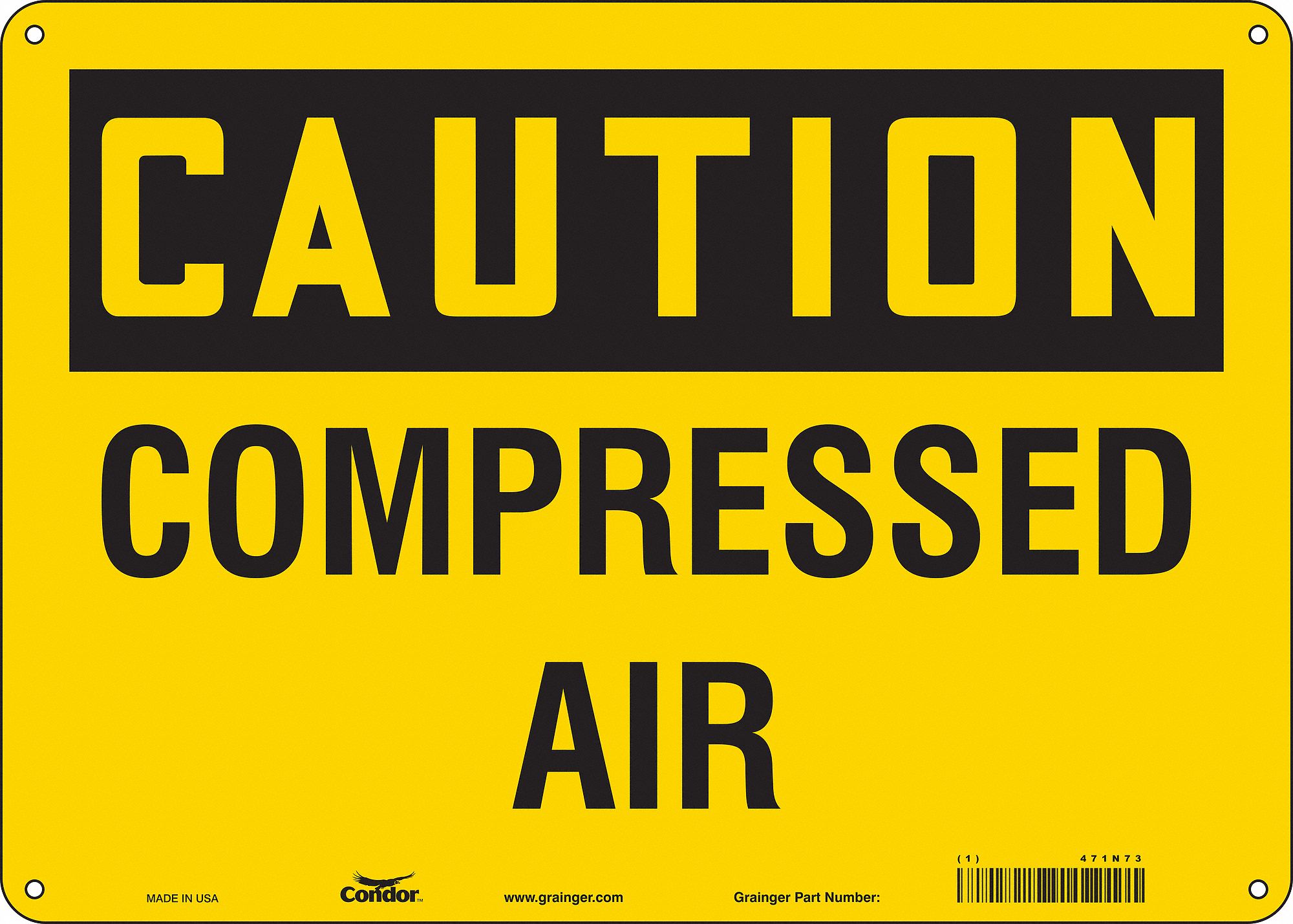 Safety Sign: Polyethylene, Mounting Holes Sign Mounting, 10 in x 14 in Nominal Sign Size
