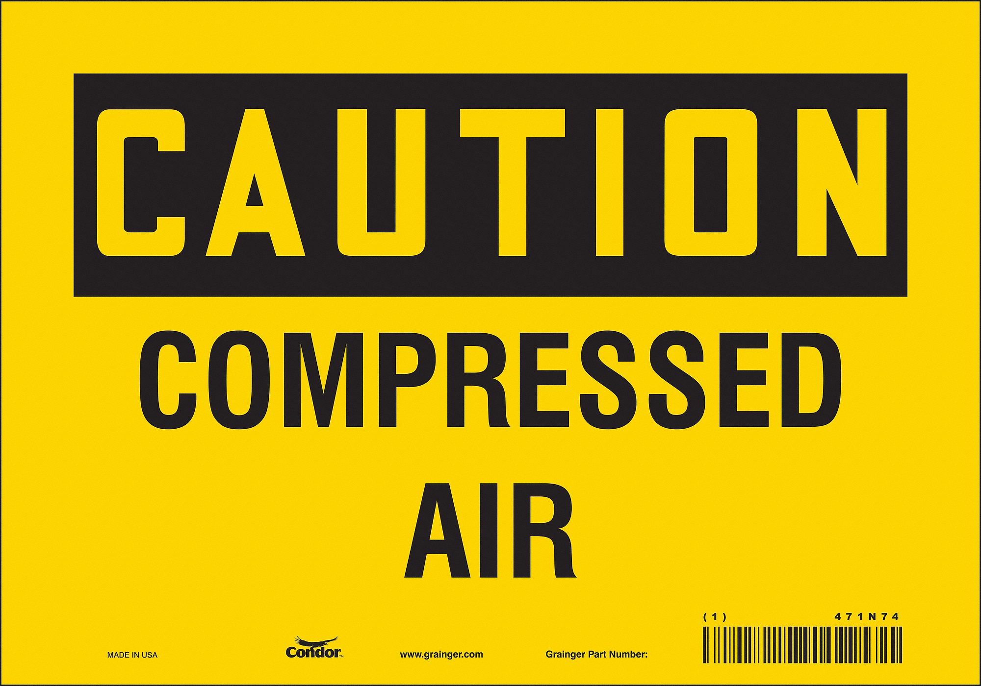 Safety Sign: Vinyl, Adhesive Sign Mounting, 7 in x 10 in Nominal Sign Size, Not Retroreflective