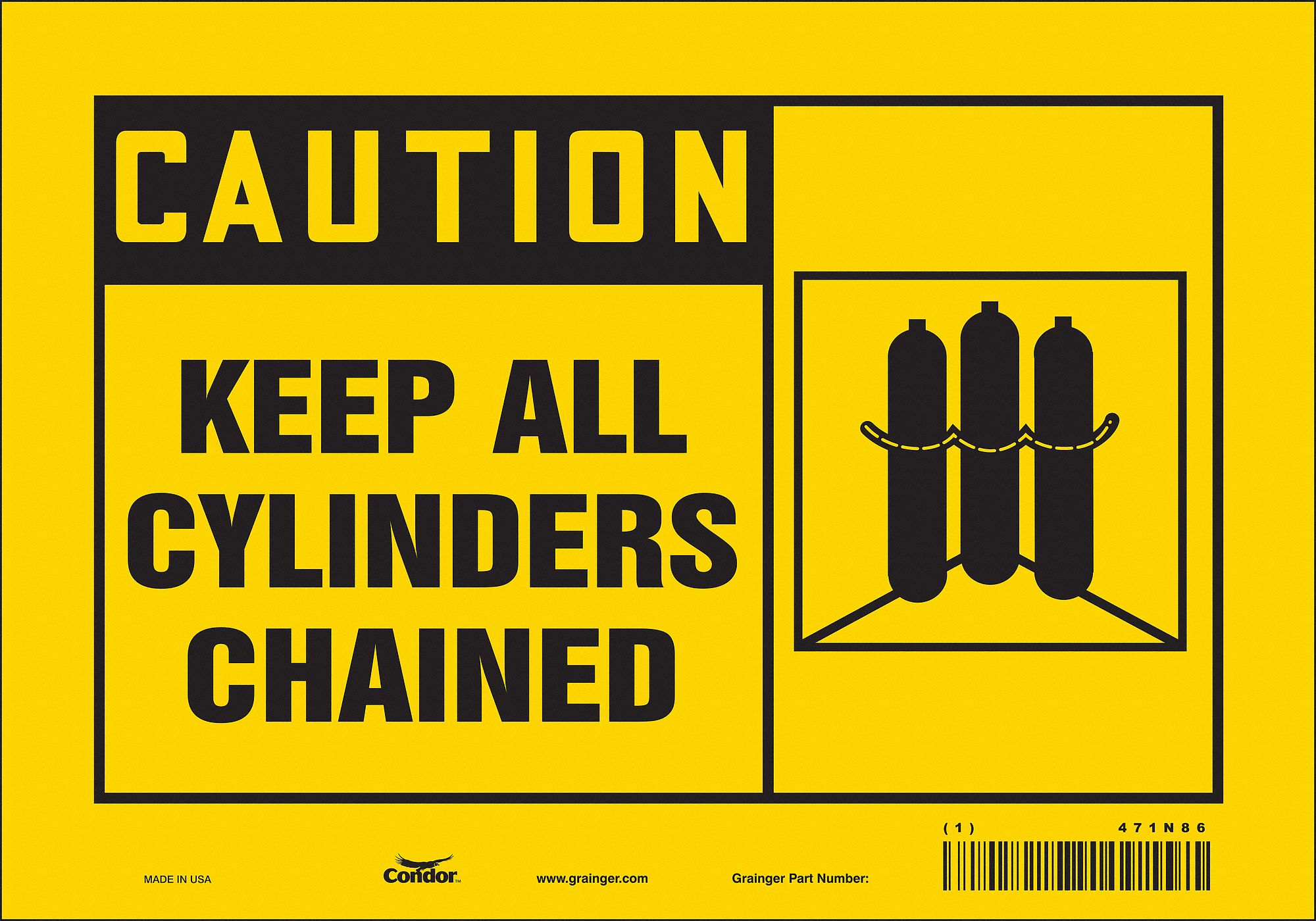 Safety Sign: Vinyl, Adhesive Sign Mounting, 7 in x 10 in Nominal Sign Size, Not Retroreflective
