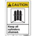 Caution: Keep All Cylinders Chained. Signs