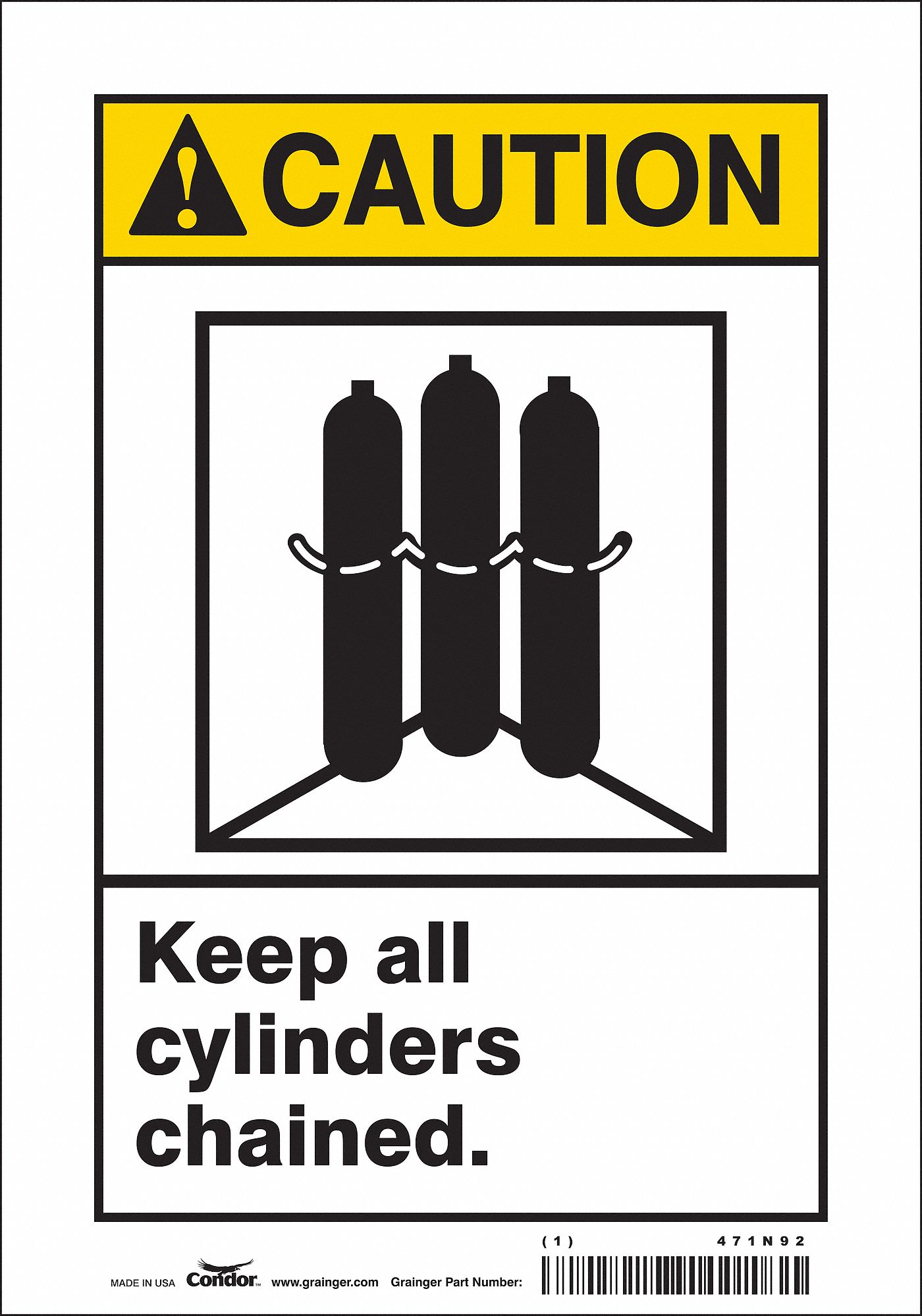 Safety Sign: Vinyl, Adhesive Sign Mounting, 10 in x 7 in Nominal Sign Size, Not Retroreflective