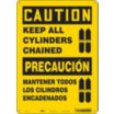 Caution/Precaucion: Keep All Cylinders Chained/Mantener Todos Los Cilindros Encadenados Signs