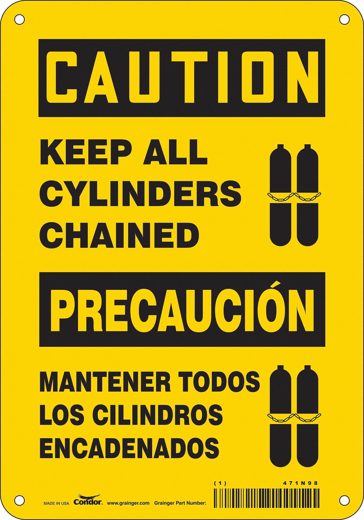 Safety Sign: Vinyl, Adhesive Sign Mounting, 10 in x 7 in Nominal Sign Size, Not Retroreflective