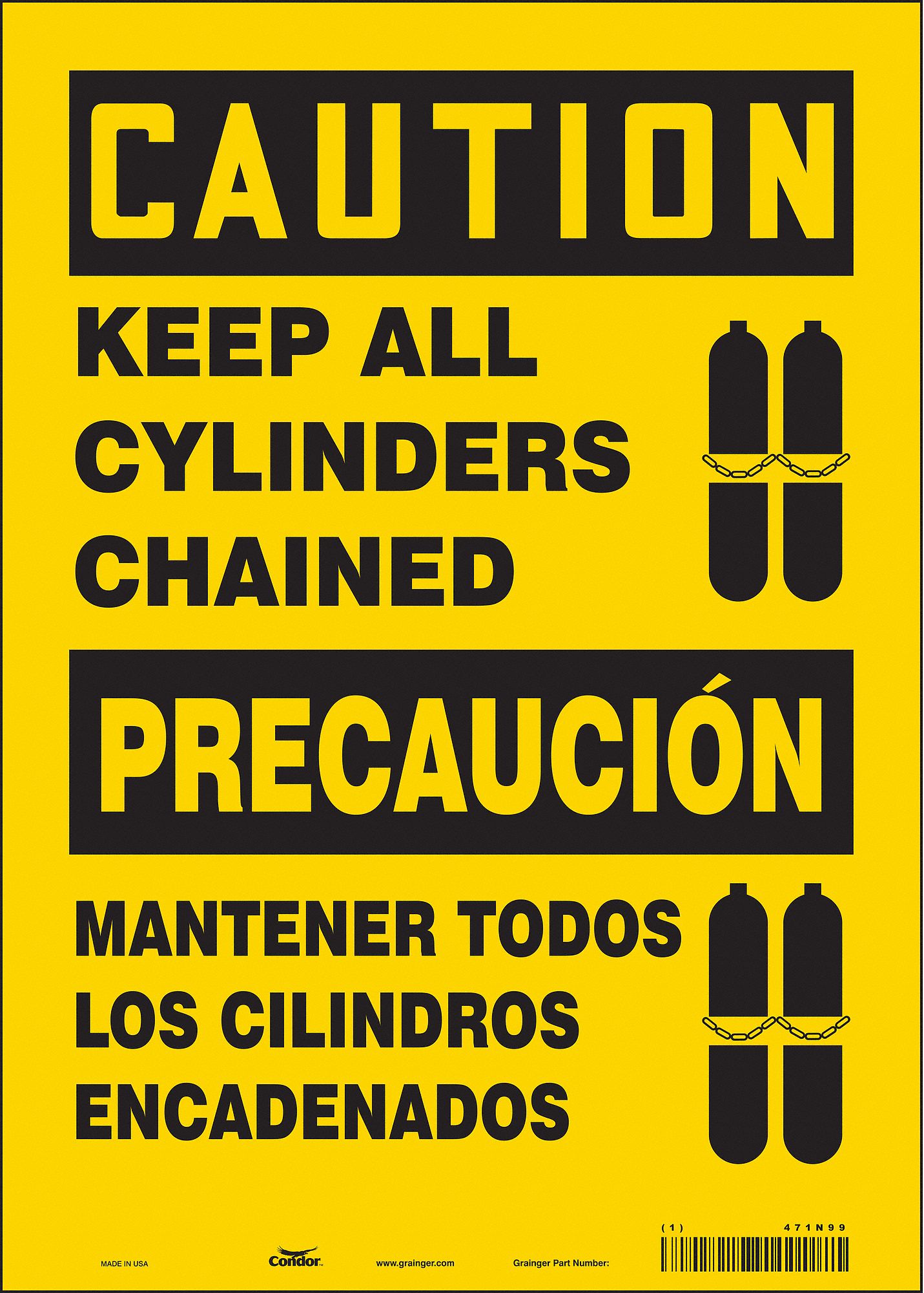 Safety Sign: Vinyl, Adhesive Sign Mounting, 14 in x 10 in Nominal Sign Size, Not Retroreflective