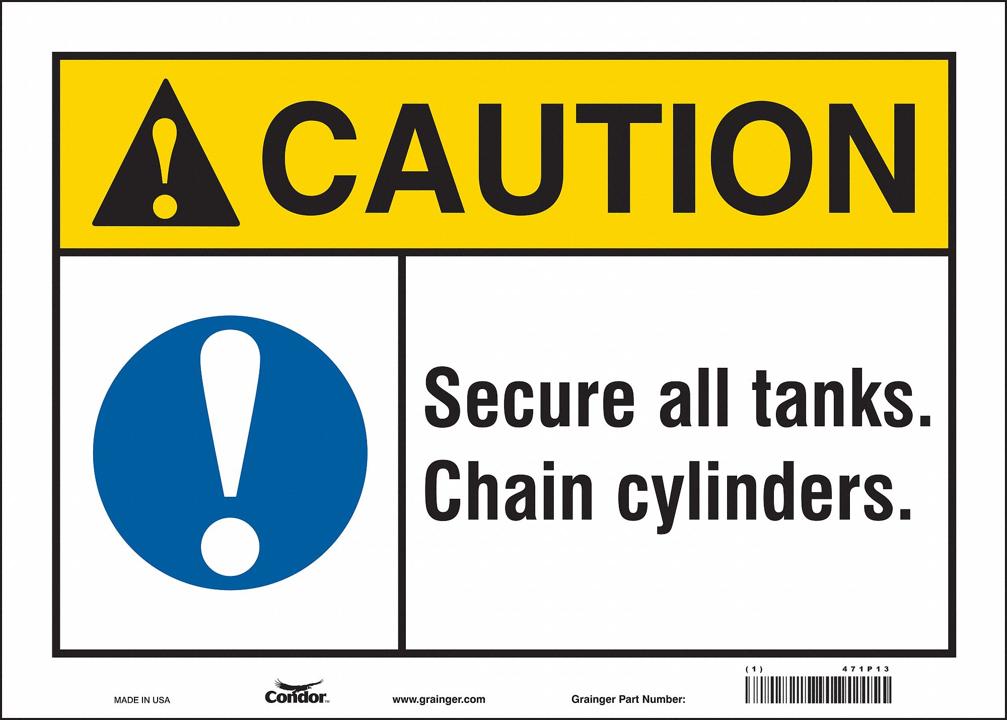 Safety Sign: Vinyl, Adhesive Sign Mounting, 10 in x 14 in Nominal Sign Size, Not Retroreflective