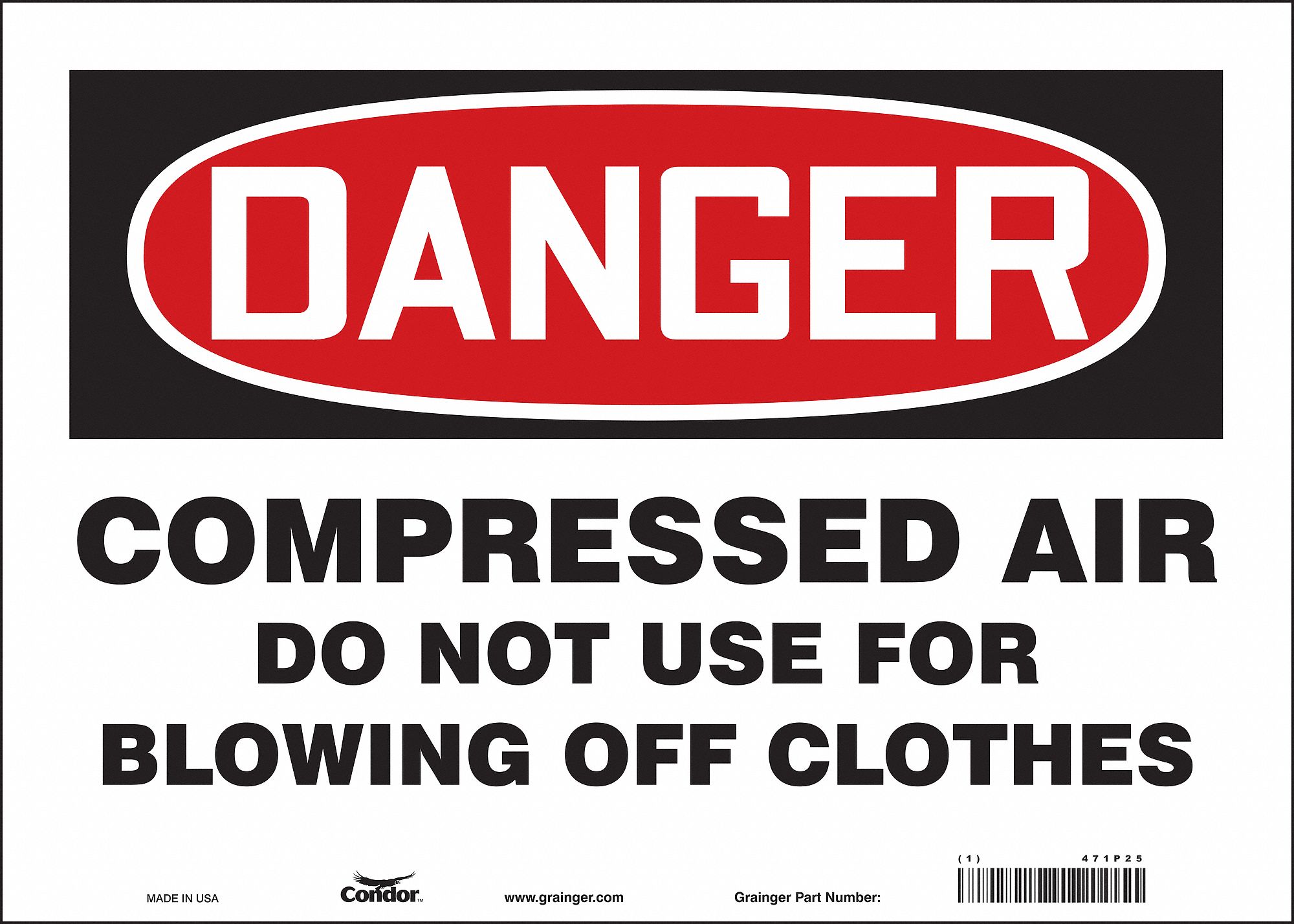 Safety Sign: Vinyl, Adhesive Sign Mounting, 10 in x 14 in Nominal Sign Size, Not Retroreflective