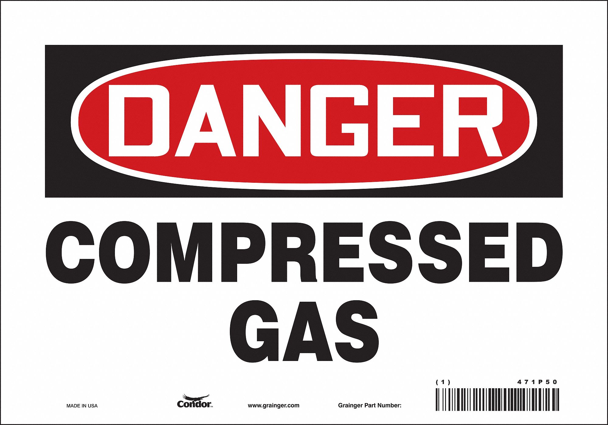 Safety Sign: Vinyl, Adhesive Sign Mounting, 7 in x 10 in Nominal Sign Size, Not Retroreflective