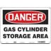Danger: Gas Cylinder Storage Area Signs