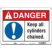 Danger: Keep All Cylinders Chained. Signs