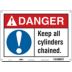 Danger: Keep All Cylinders Chained. Signs