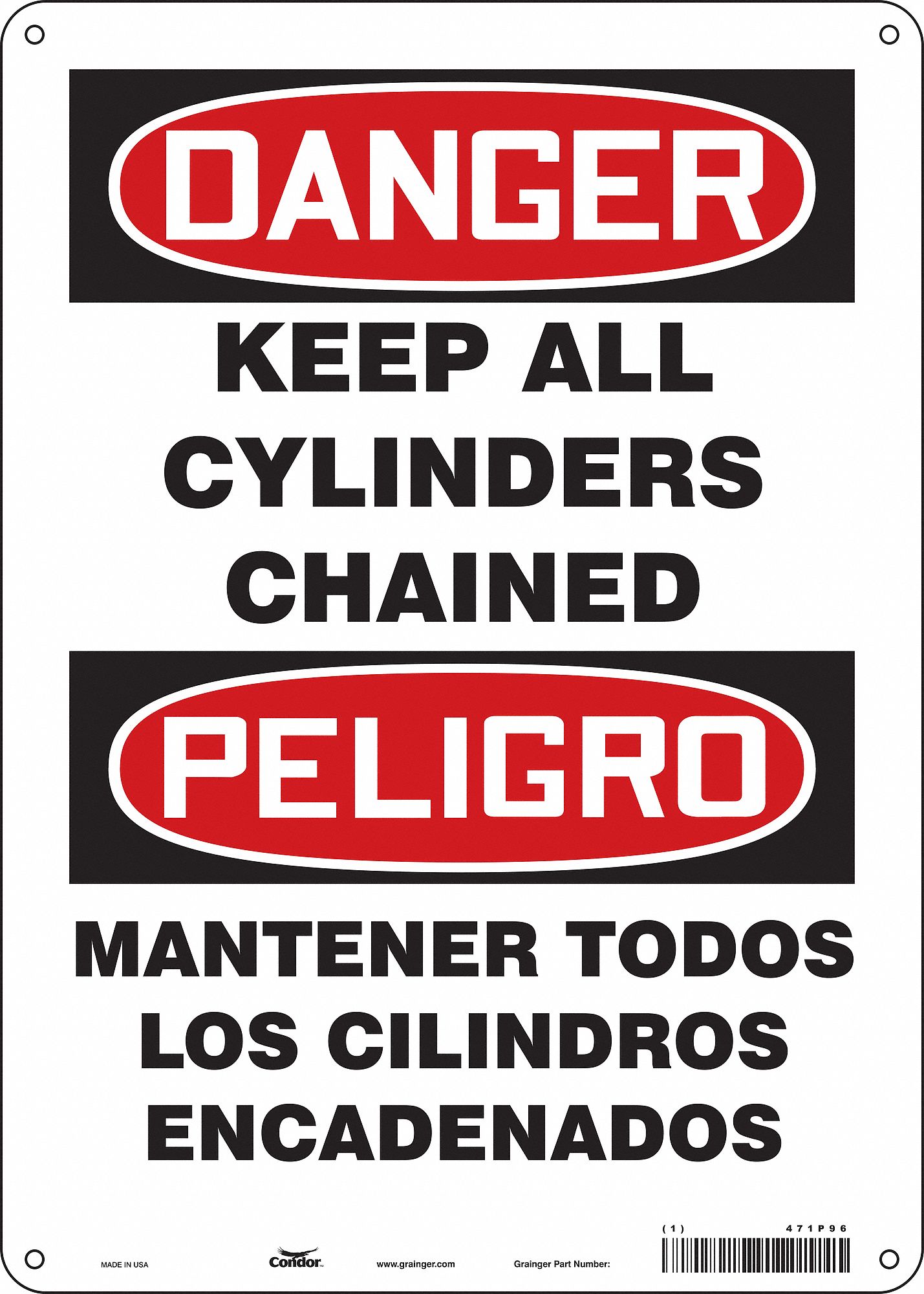 Safety Sign: Aluminum, Mounting Holes Sign Mounting, 14 in x 10 in Nominal Sign Size, 0.032 in Thick
