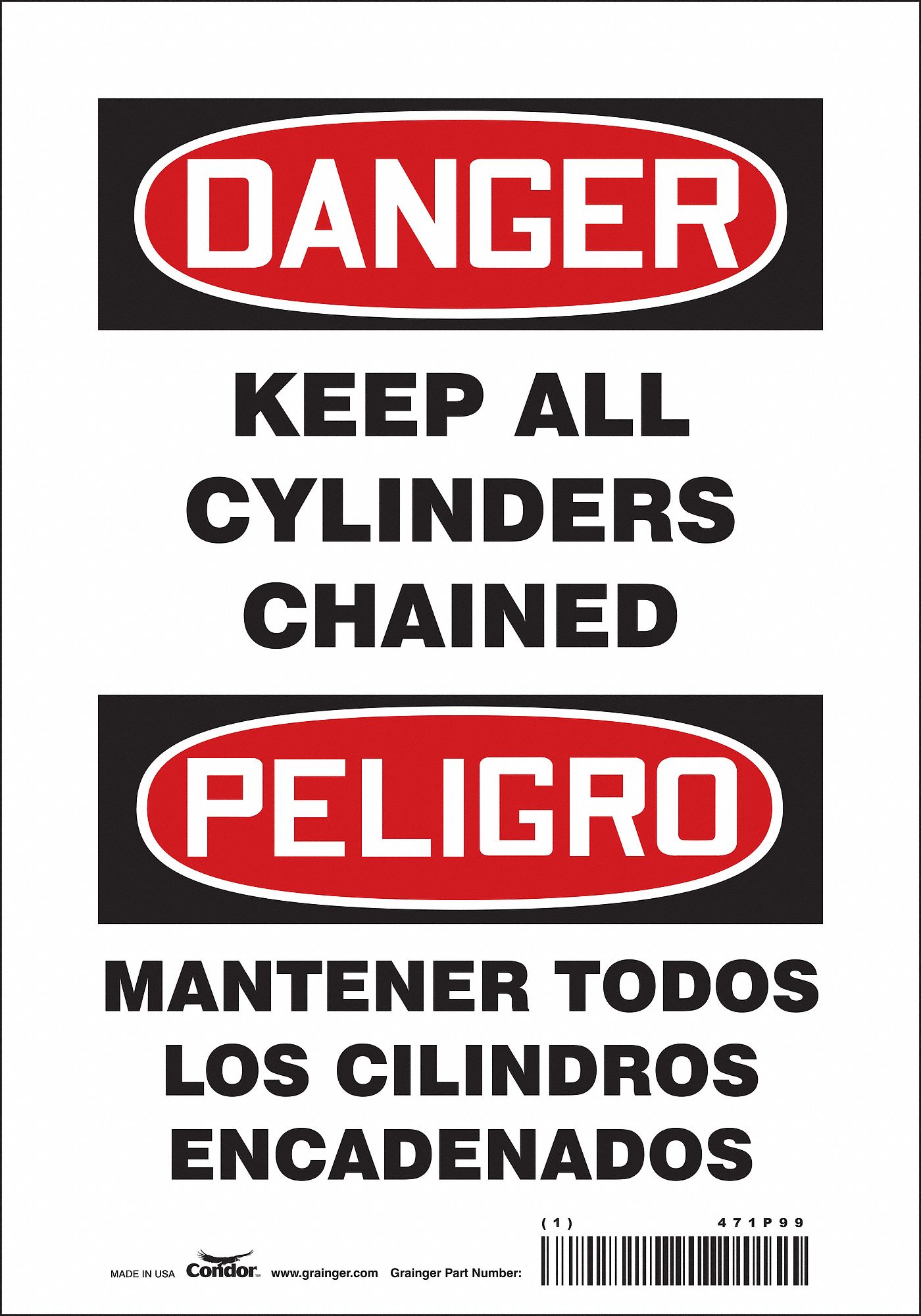 Safety Sign: Vinyl, Adhesive Sign Mounting, 10 in x 7 in Nominal Sign Size, Not Retroreflective