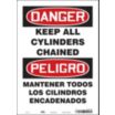 Danger/Peligro: Keep All Cylinders Chained/Mantener Todos Los Cilindros Encadenados Signs