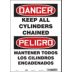 Danger/Peligro: Keep All Cylinders Chained/Mantener Todos Los Cilindros Encadenados Signs