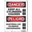 Danger/Peligro: Keep All Cylinders Chained/Mantenga Los Cilindros Encadenados Signs