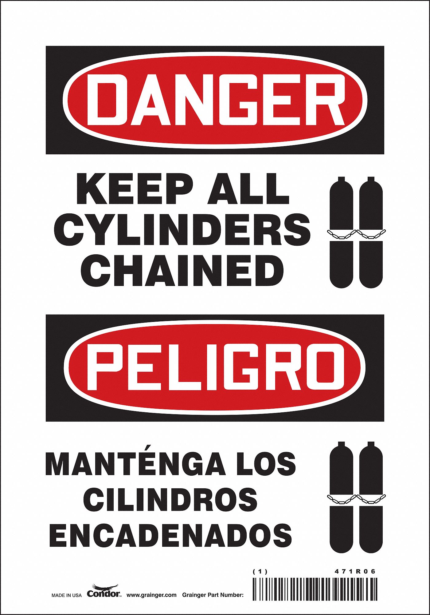 Safety Sign: Vinyl, Adhesive Sign Mounting, 10 in x 7 in Nominal Sign Size, Not Retroreflective