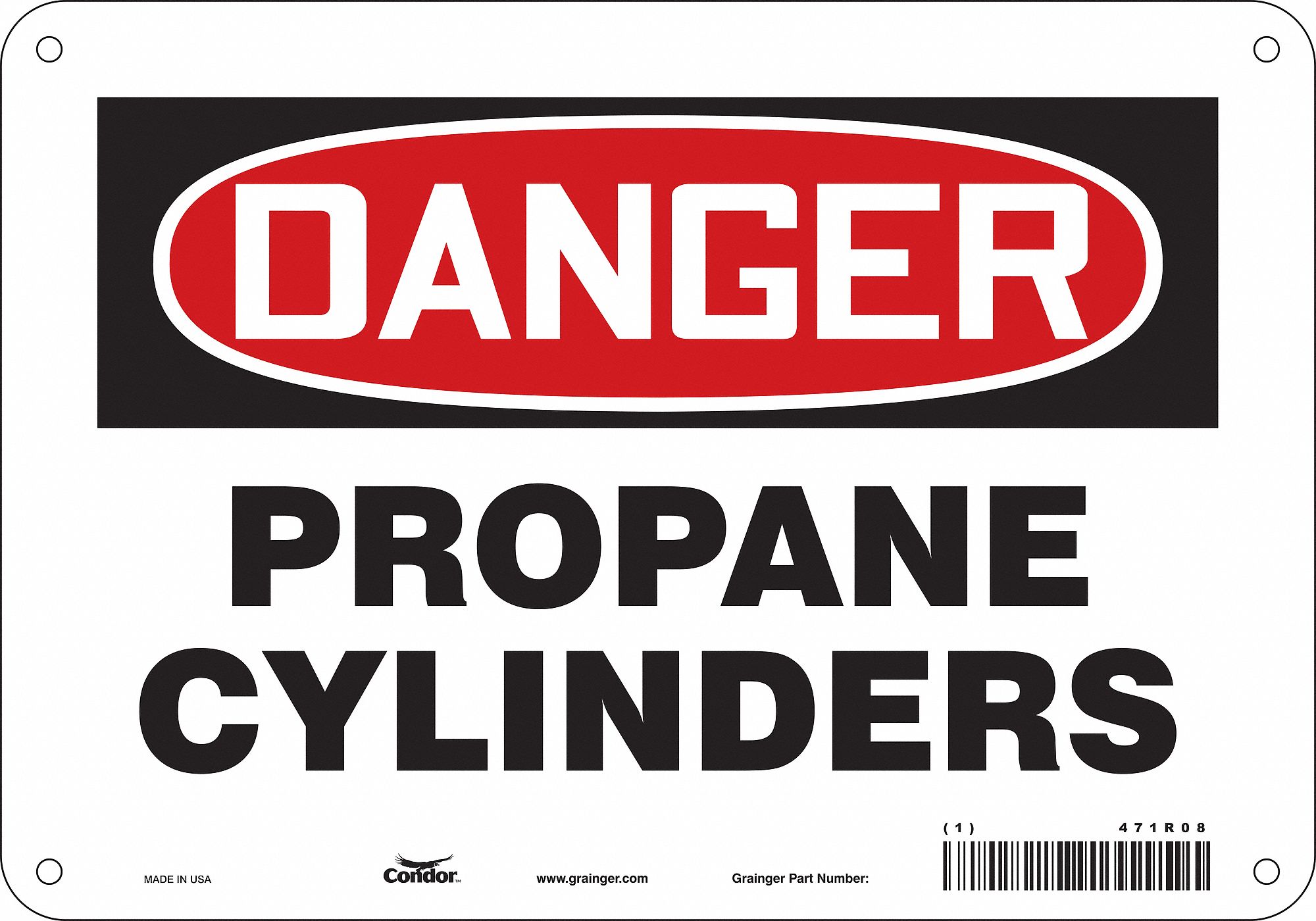 Safety Sign: Aluminum, Mounting Holes Sign Mounting, 7 in x 10 in Nominal Sign Size, 0.032 in Thick