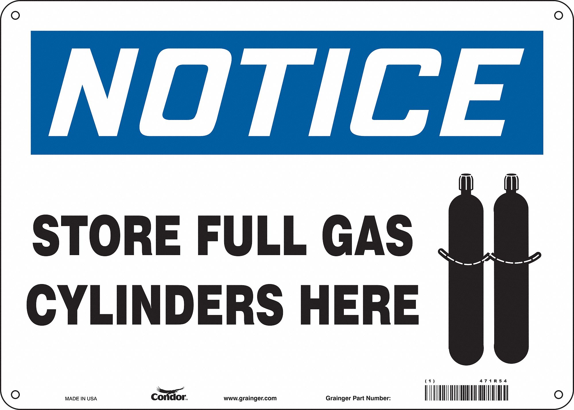 Safety Sign: Aluminum, Mounting Holes Sign Mounting, 10 in x 14 in Nominal Sign Size, 0.032 in Thick