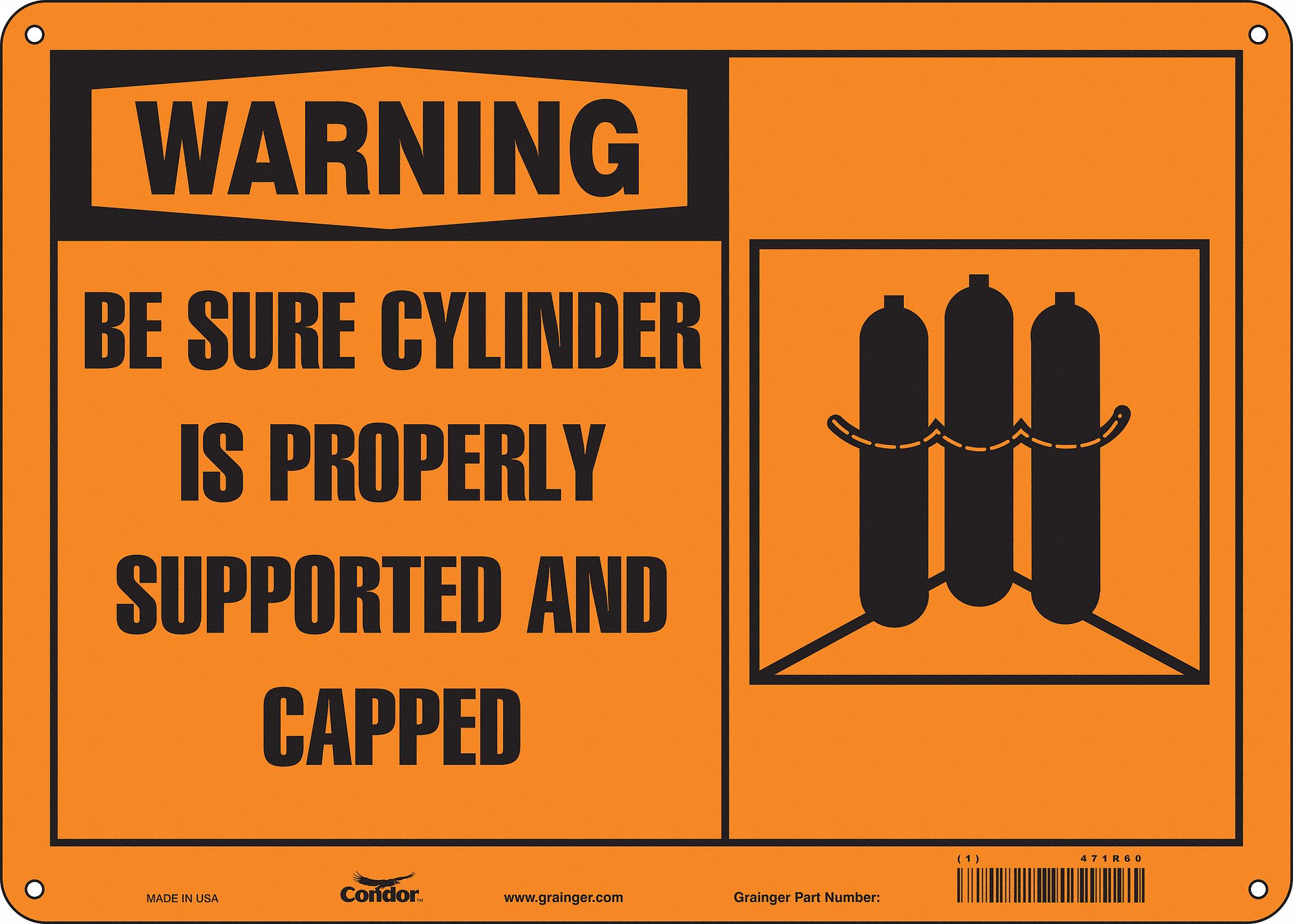 Safety Sign: Aluminum, Mounting Holes Sign Mounting, 10 in x 14 in Nominal Sign Size, 0.032 in Thick