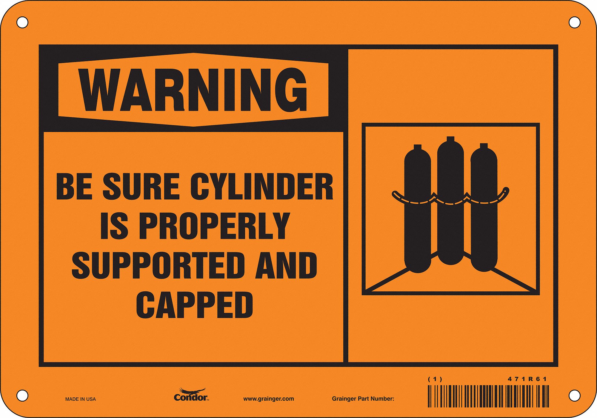 Safety Sign: Polyethylene, Mounting Holes Sign Mounting, 7 in x 10 in Nominal Sign Size, Warning