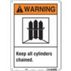 Warning: Keep All Cylinders Chained. Signs