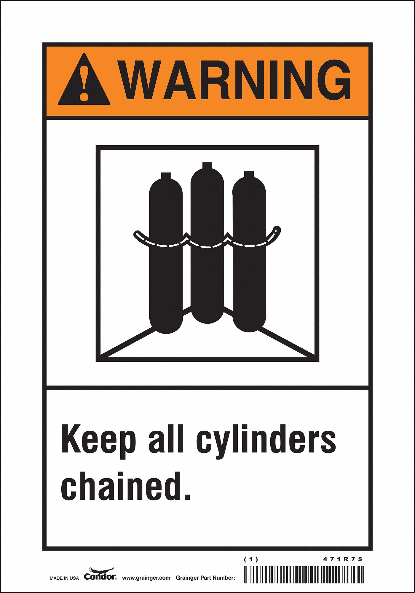 Safety Sign: Vinyl, Adhesive Sign Mounting, 10 in x 7 in Nominal Sign Size, Not Retroreflective