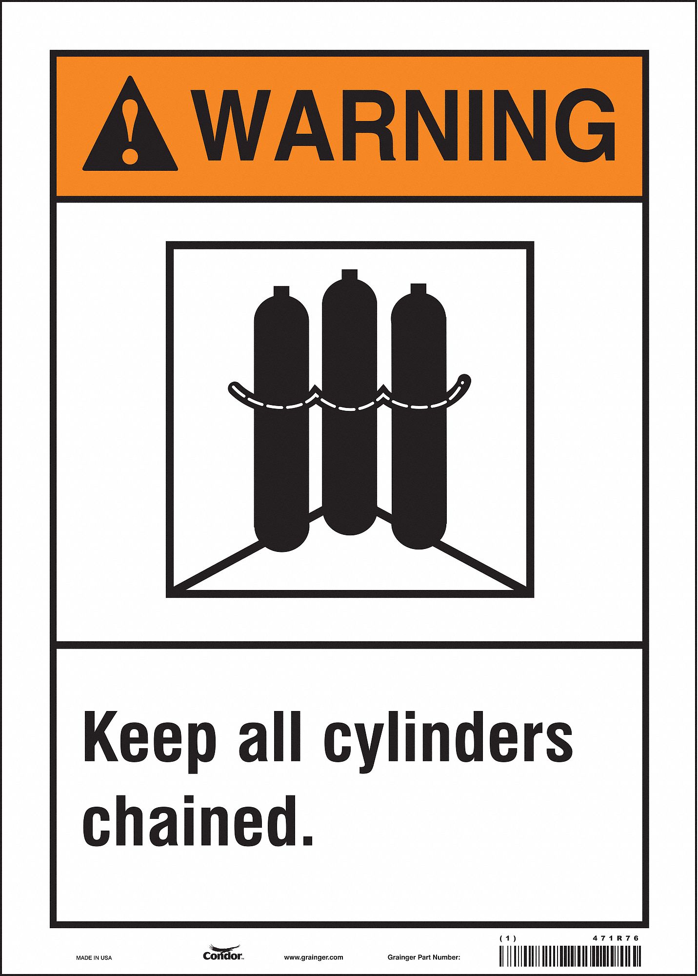 Safety Sign: Vinyl, Adhesive Sign Mounting, 14 in x 10 in Nominal Sign Size, Not Retroreflective