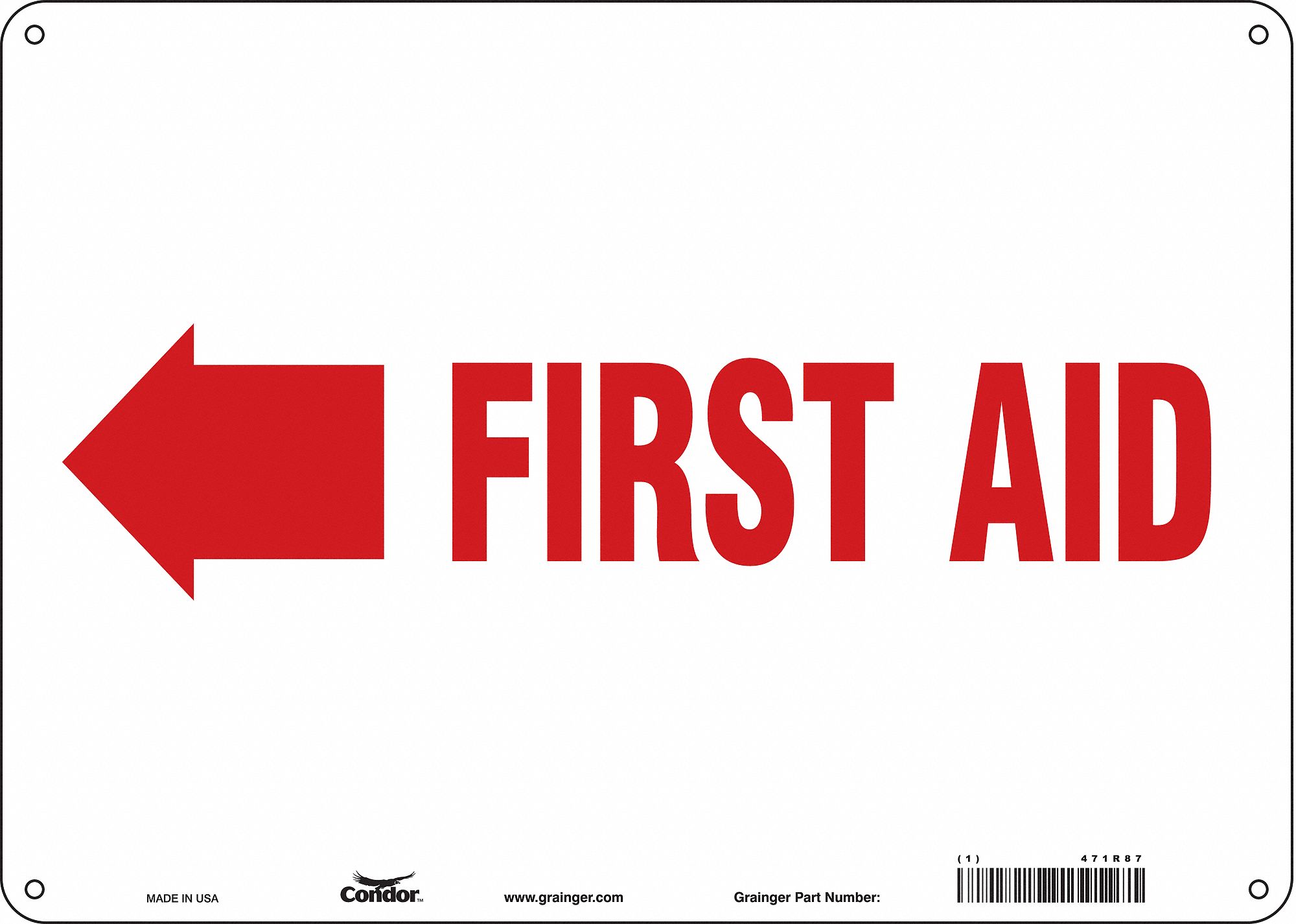 Safety Sign: Polyethylene, Mounting Holes Sign Mounting, 10 in x 14 in Nominal Sign Size