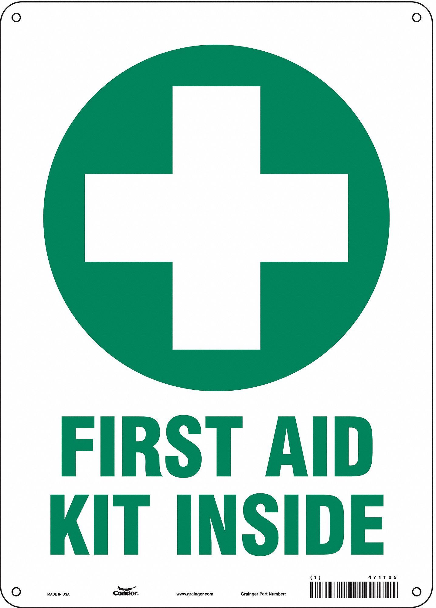 Safety Sign: Polyethylene, Mounting Holes Sign Mounting, 14 in x 10 in Nominal Sign Size