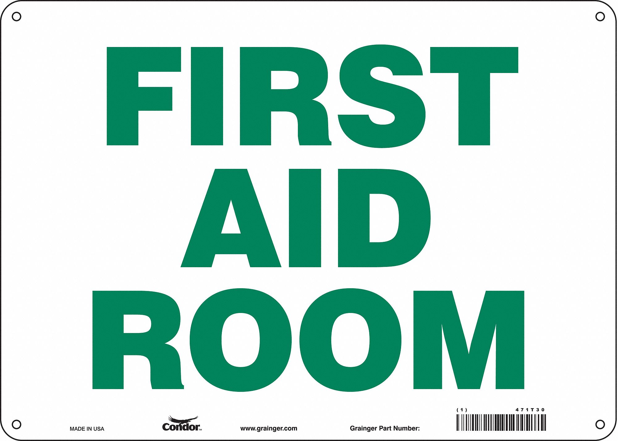Safety Sign: Aluminum, Mounting Holes Sign Mounting, 10 in x 14 in Nominal Sign Size, 0.032 in Thick