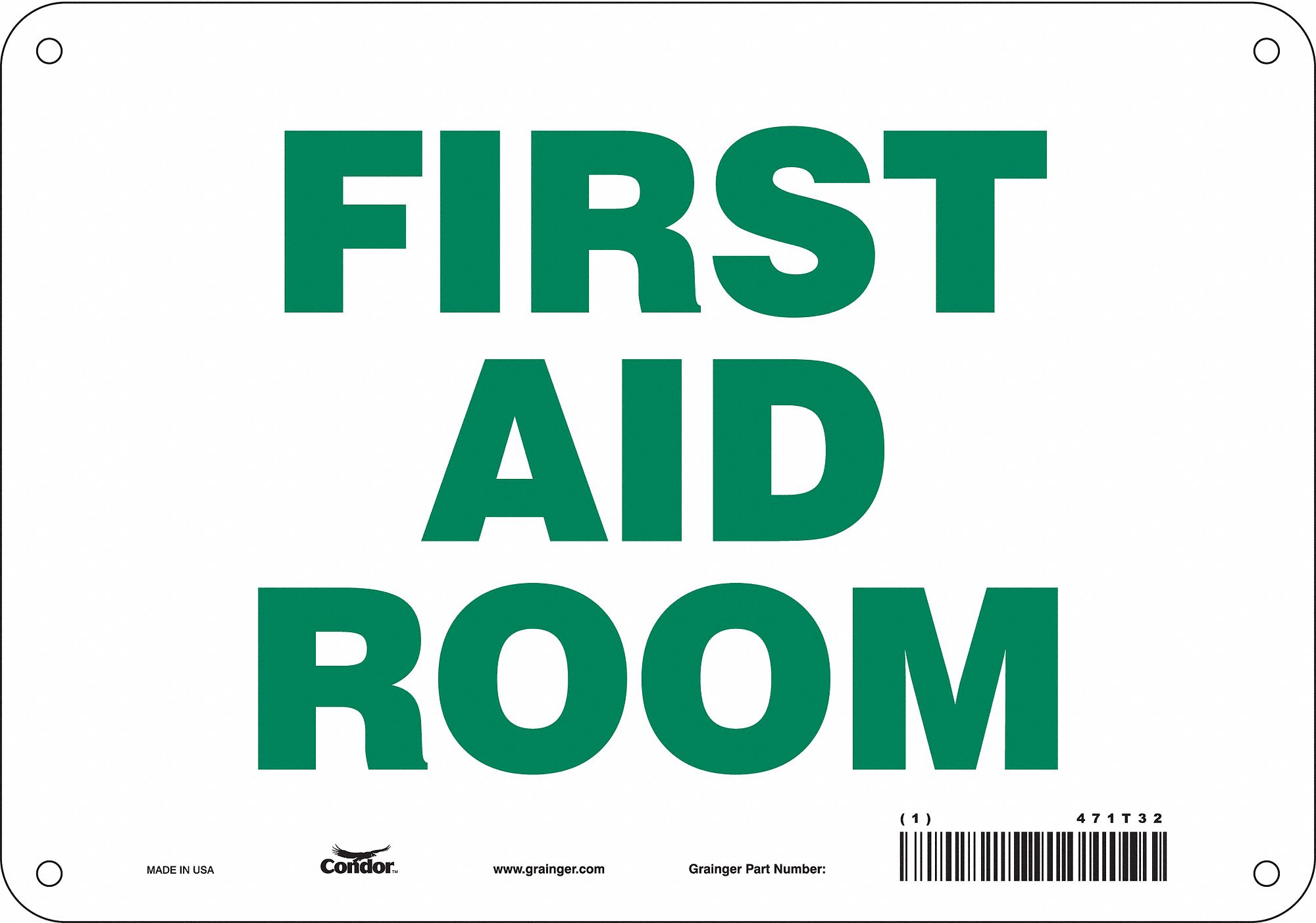 Safety Sign: Polyethylene, Mounting Holes Sign Mounting, 7 in x 10 in Nominal Sign Size
