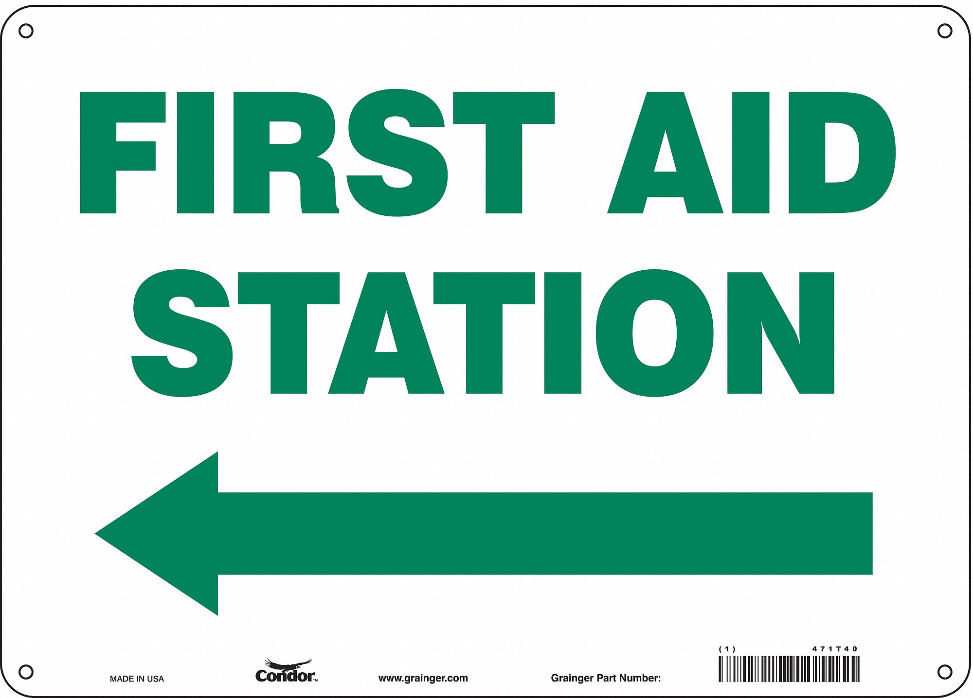 Safety Sign: Polyethylene, Mounting Holes Sign Mounting, 10 in x 14 in Nominal Sign Size