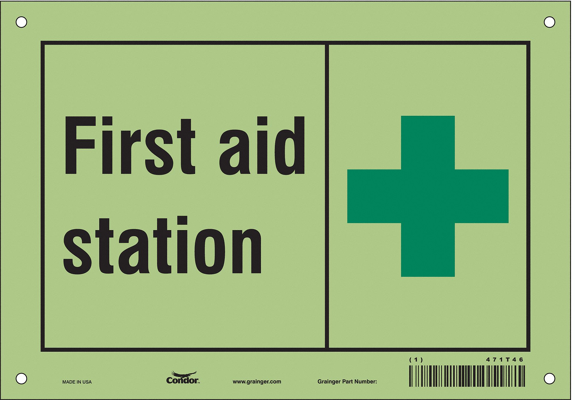 Safety Sign: Glow Vinyl, Adhesive Sign Mounting, 7 in x 10 in Nominal Sign Size, Not Retroreflective