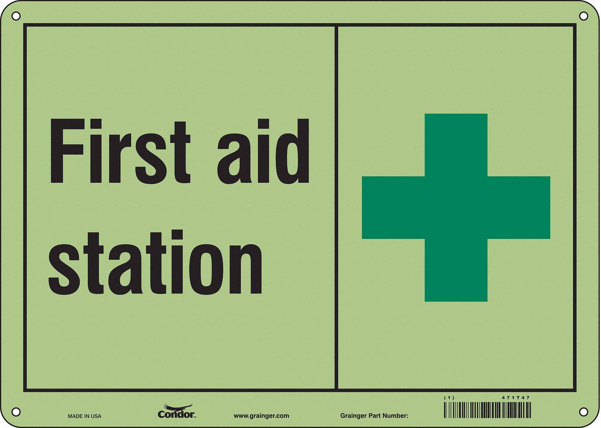Safety Sign: Glow Vinyl, Adhesive Sign Mounting, 10 in x 14 in Nominal Sign Size, Glow In The Dark