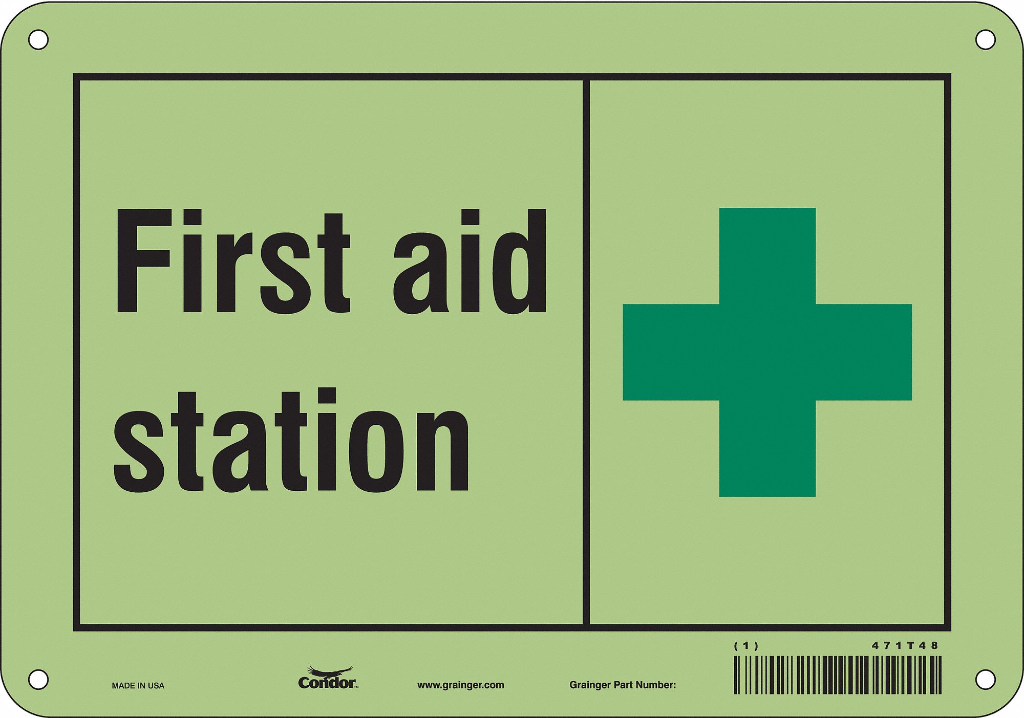 Safety Sign: Polyethylene, Mounting Holes Sign Mounting, 7 in x 10 in Nominal Sign Size