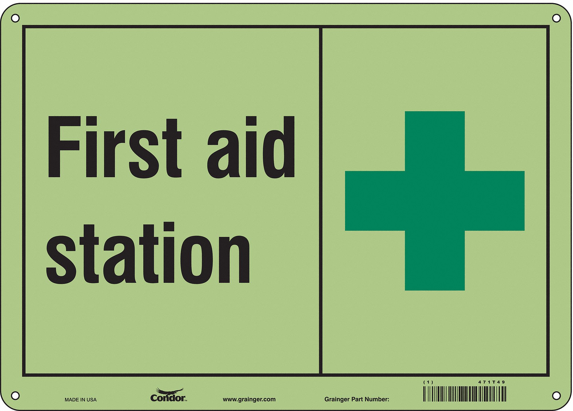 Safety Sign: Polyethylene, Mounting Holes Sign Mounting, 10 in x 14 in Nominal Sign Size