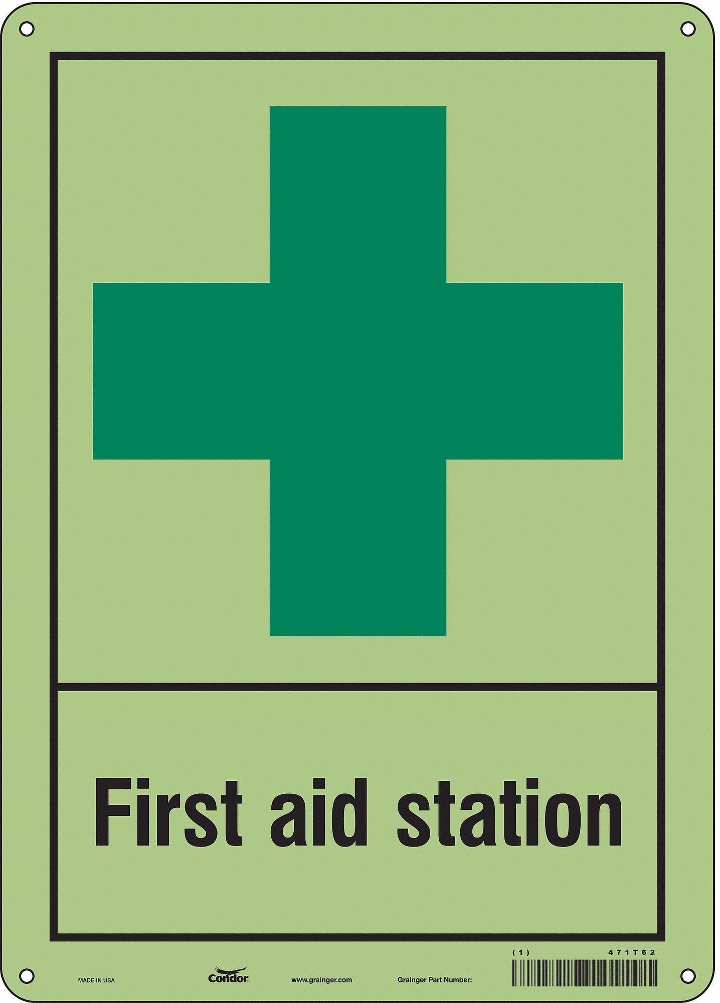 Safety Sign: Polyethylene, Mounting Holes Sign Mounting, 14 in x 10 in Nominal Sign Size