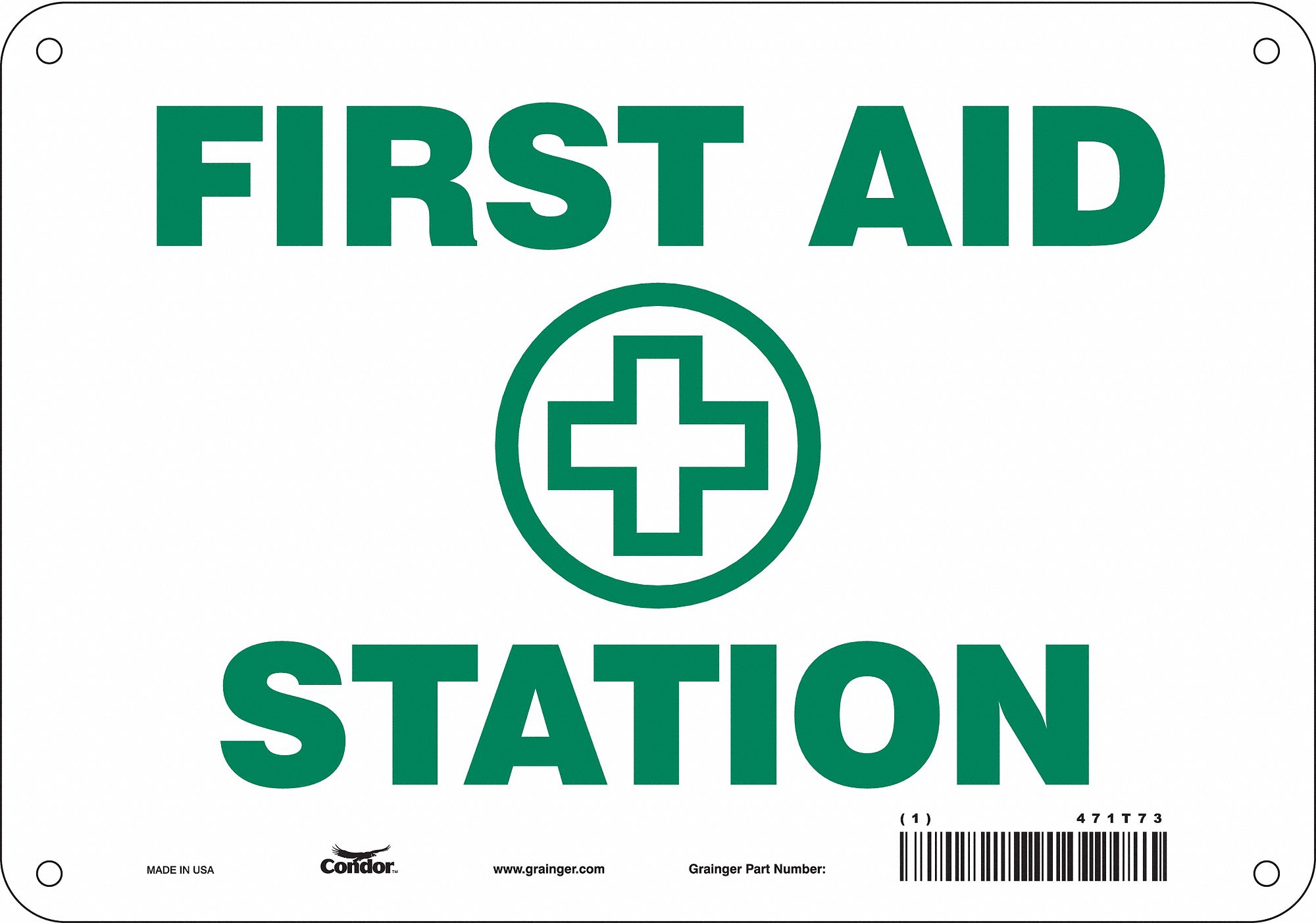 Safety Sign: Polyethylene, Mounting Holes Sign Mounting, 7 in x 10 in Nominal Sign Size