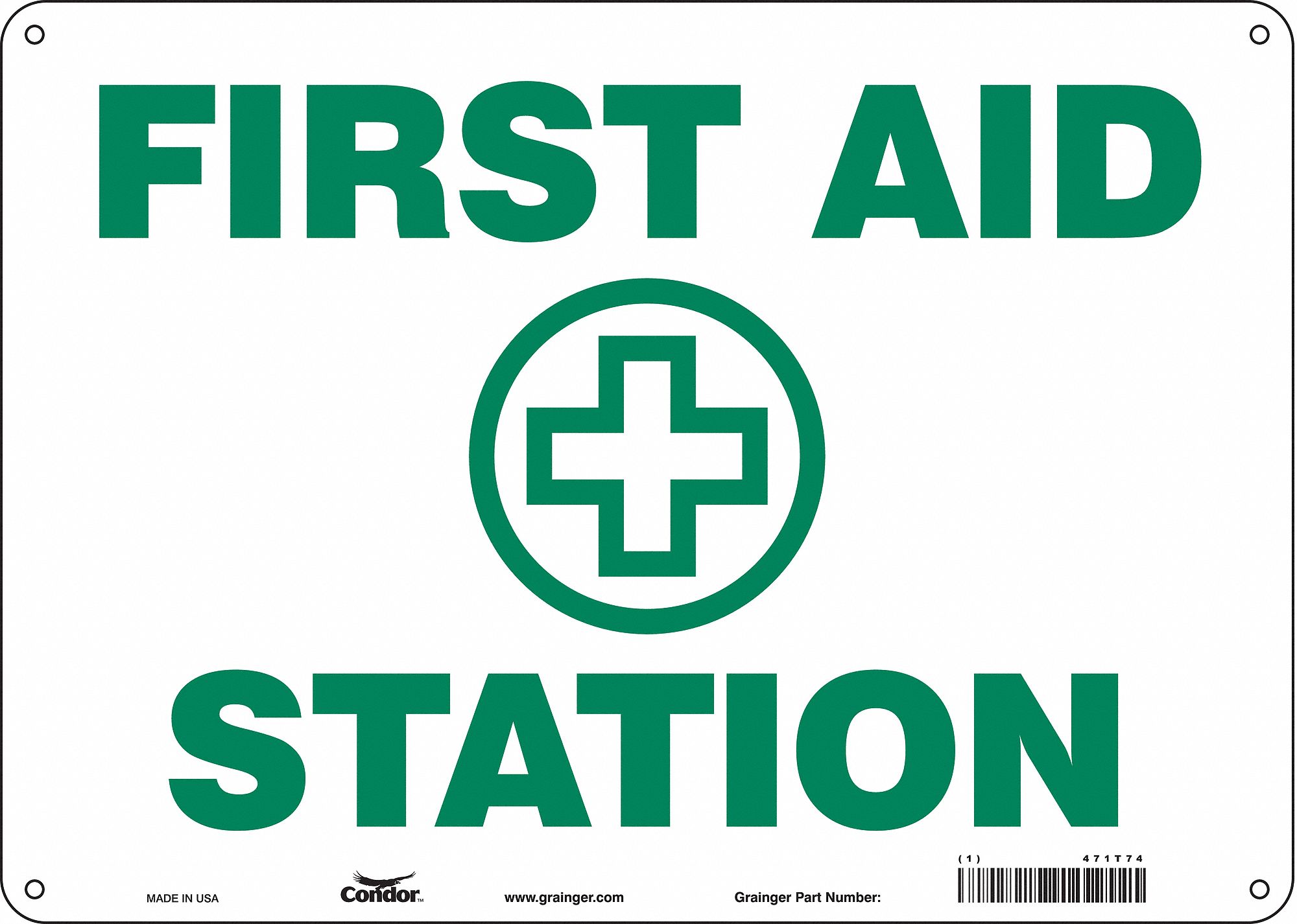 Safety Sign: Polyethylene, Mounting Holes Sign Mounting, 10 in x 14 in Nominal Sign Size