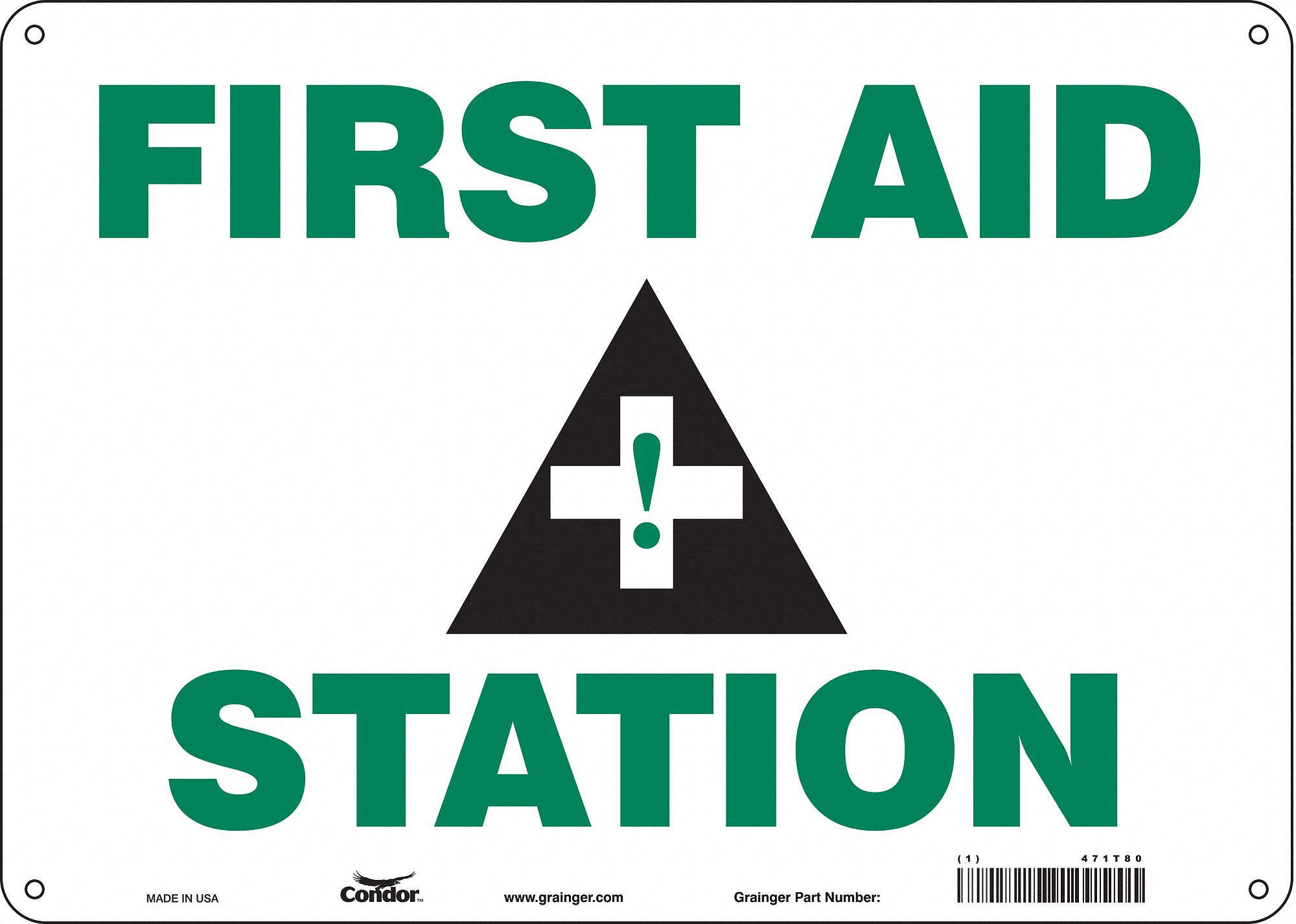 Safety Sign: Polyethylene, Mounting Holes Sign Mounting, 10 in x 14 in Nominal Sign Size