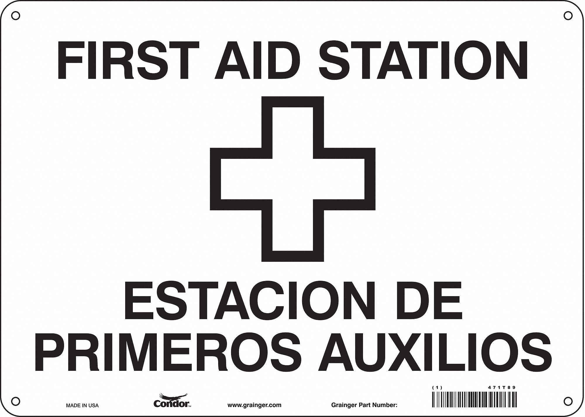 Safety Sign: Polyethylene, Mounting Holes Sign Mounting, 10 in x 14 in Nominal Sign Size