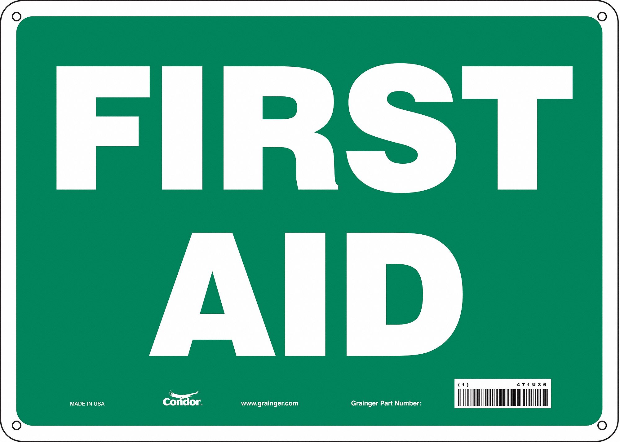 Safety Sign: Polyethylene, Mounting Holes Sign Mounting, 10 in x 14 in Nominal Sign Size