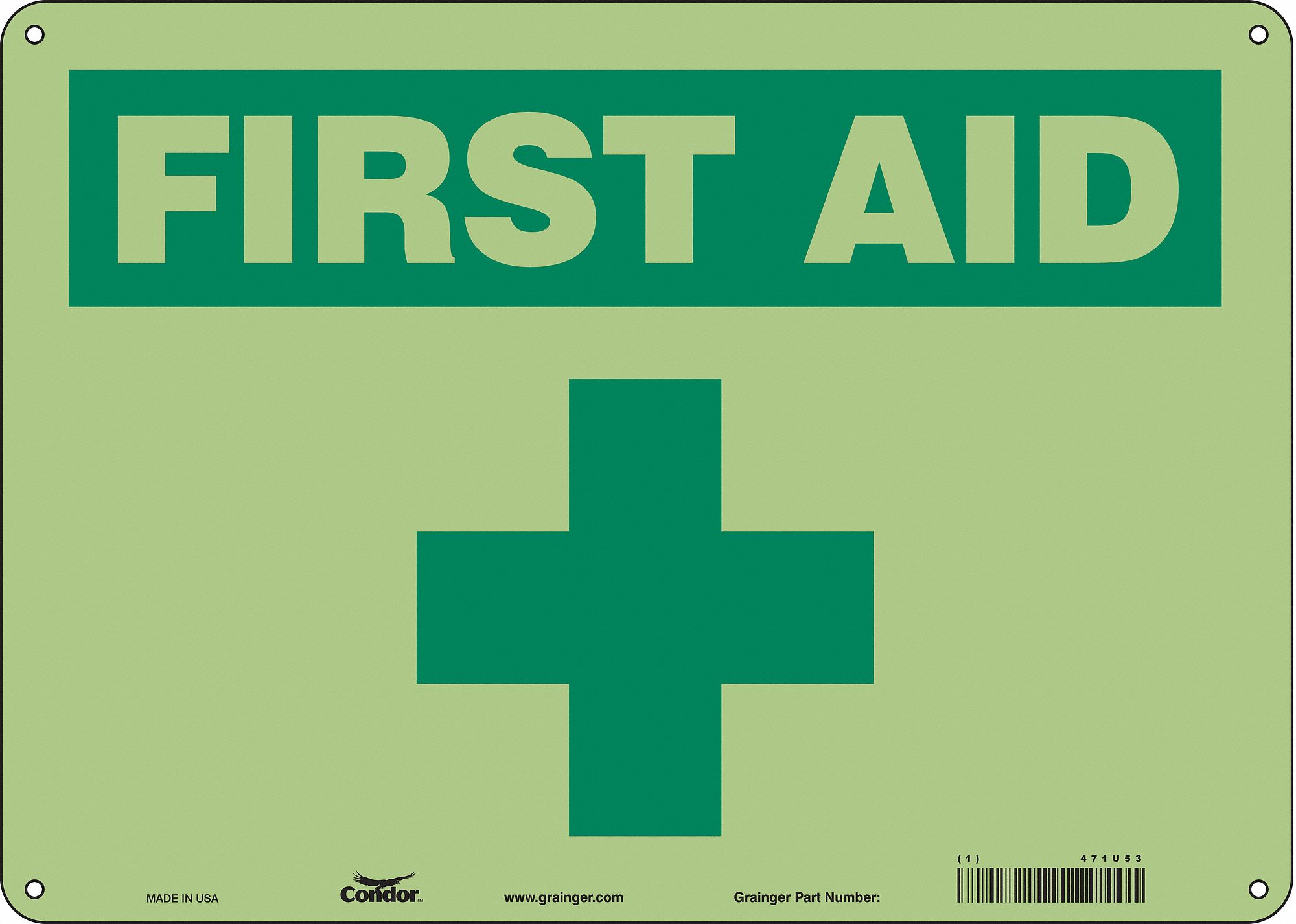 Safety Sign: Polyethylene, Mounting Holes Sign Mounting, 10 in x 14 in Nominal Sign Size