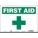SAFETY SIGN, VINYL, ADHESIVE MOUNT, 10 IN X 14 IN NOMINAL SIGN SIZE, NOT RETROREFLECTIVE, FIRST AID