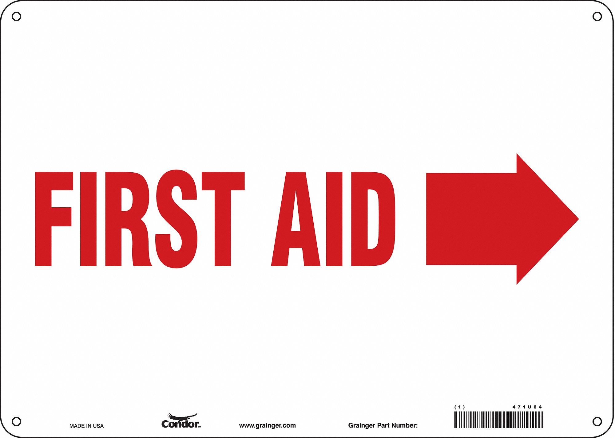 Safety Sign: Polyethylene, Mounting Holes Sign Mounting, 10 in x 14 in Nominal Sign Size