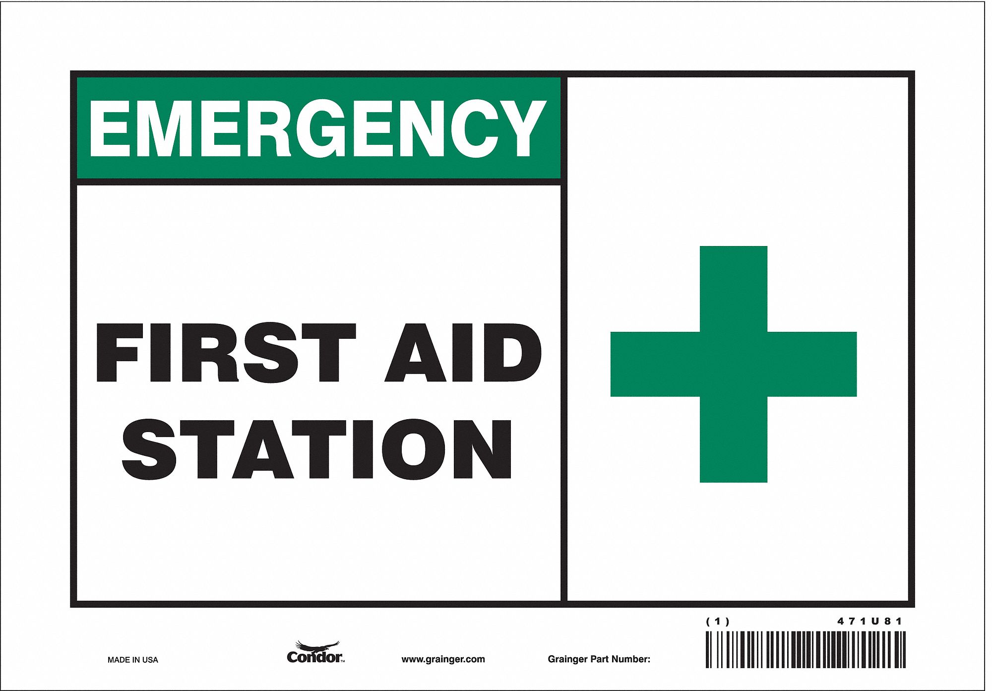 CONDOR First Aid Sign, Sign Format Other Format, First Aid Station ...