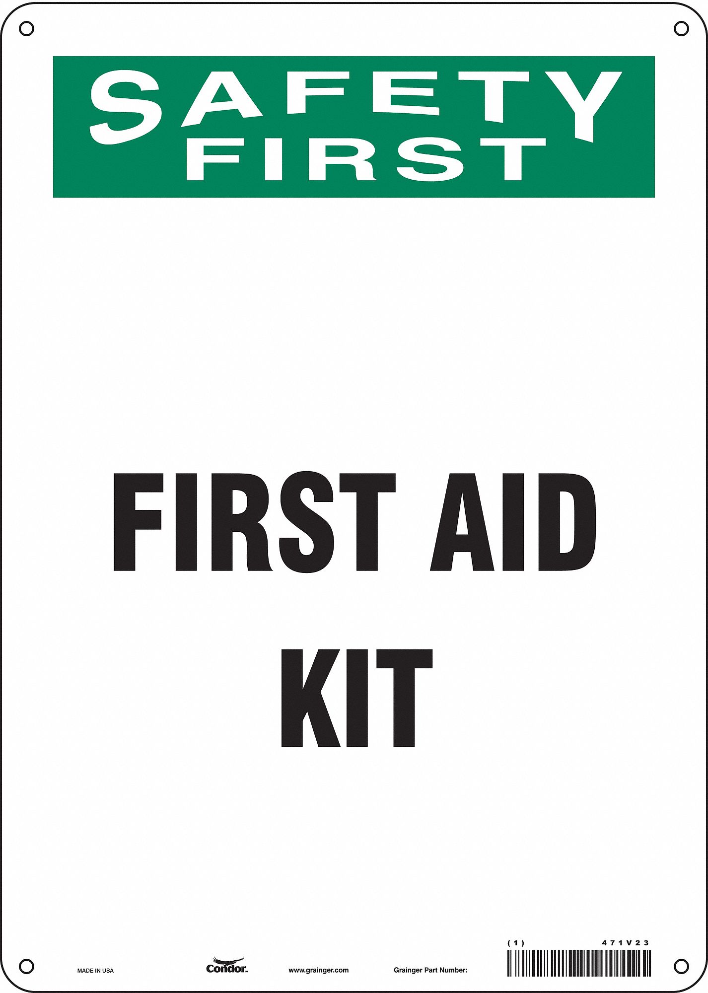 Safety Sign, 14 in x 10 in, Polyethylene