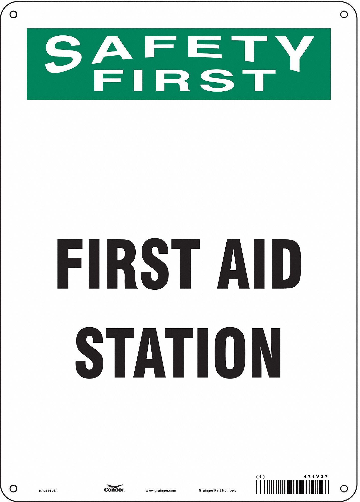 Safety Sign, 14 in x 10 in, Polyethylene