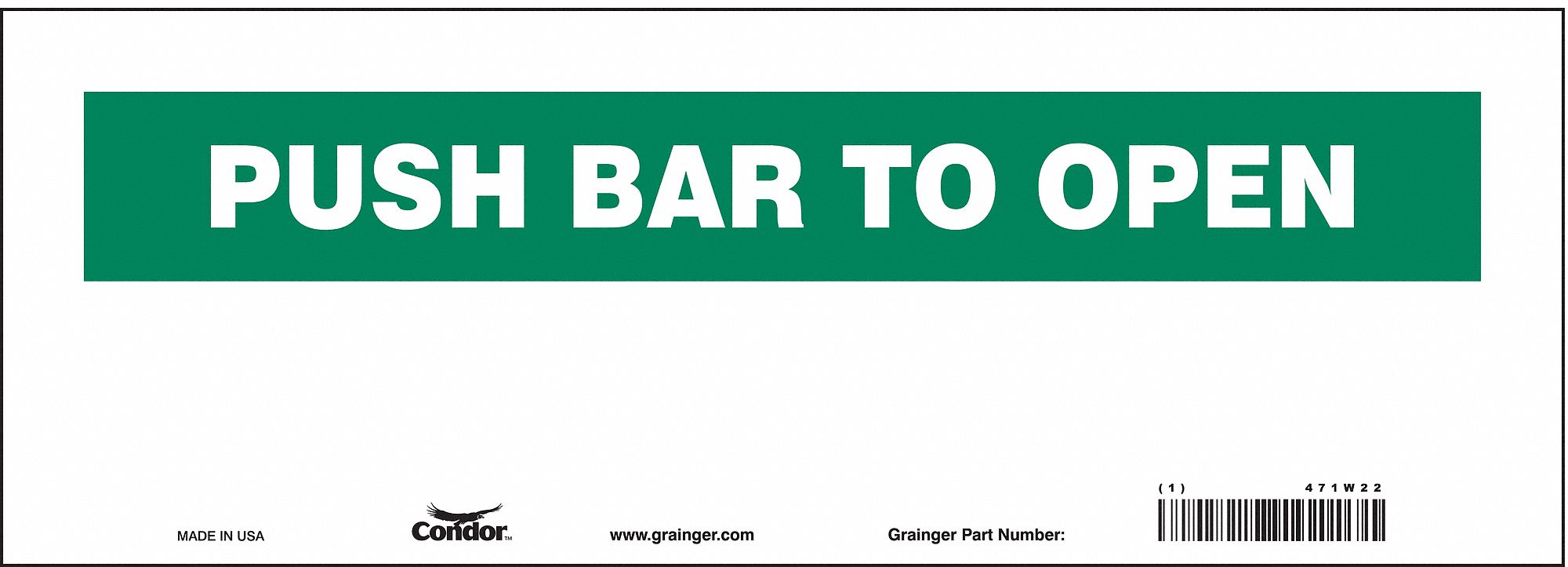 Safety Sign, 5 in x 14 in, Vinyl