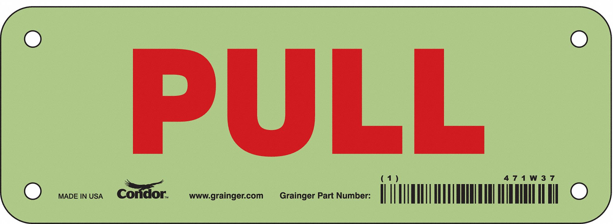 Safety Sign, 2 1/2 in x 7 in, Polyethylene